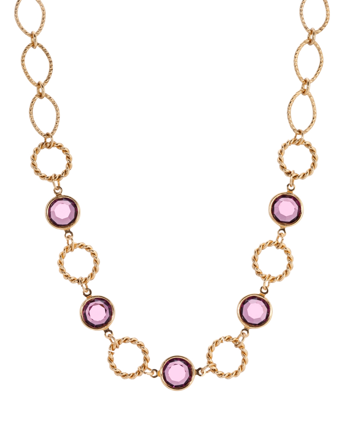 2028 14k Gold Dipped Purple Crystal Channel Set Necklace In Purple