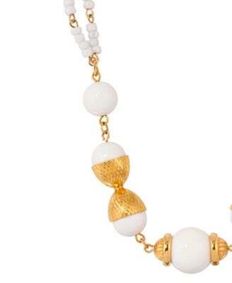 White Acrylic Bead Necklace