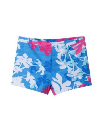 Toddler/Child Girls Pink Rashguard and Floral Print Shorts Set