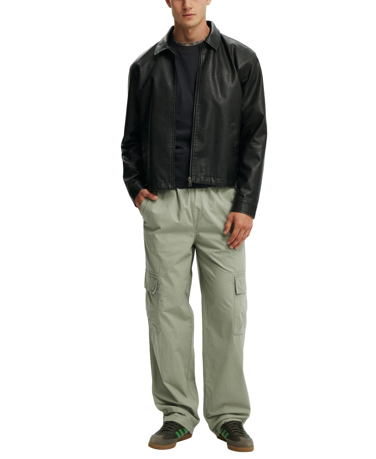 Shop Cotton On Men's Knox Baggy Cargo Pants In Soft Green