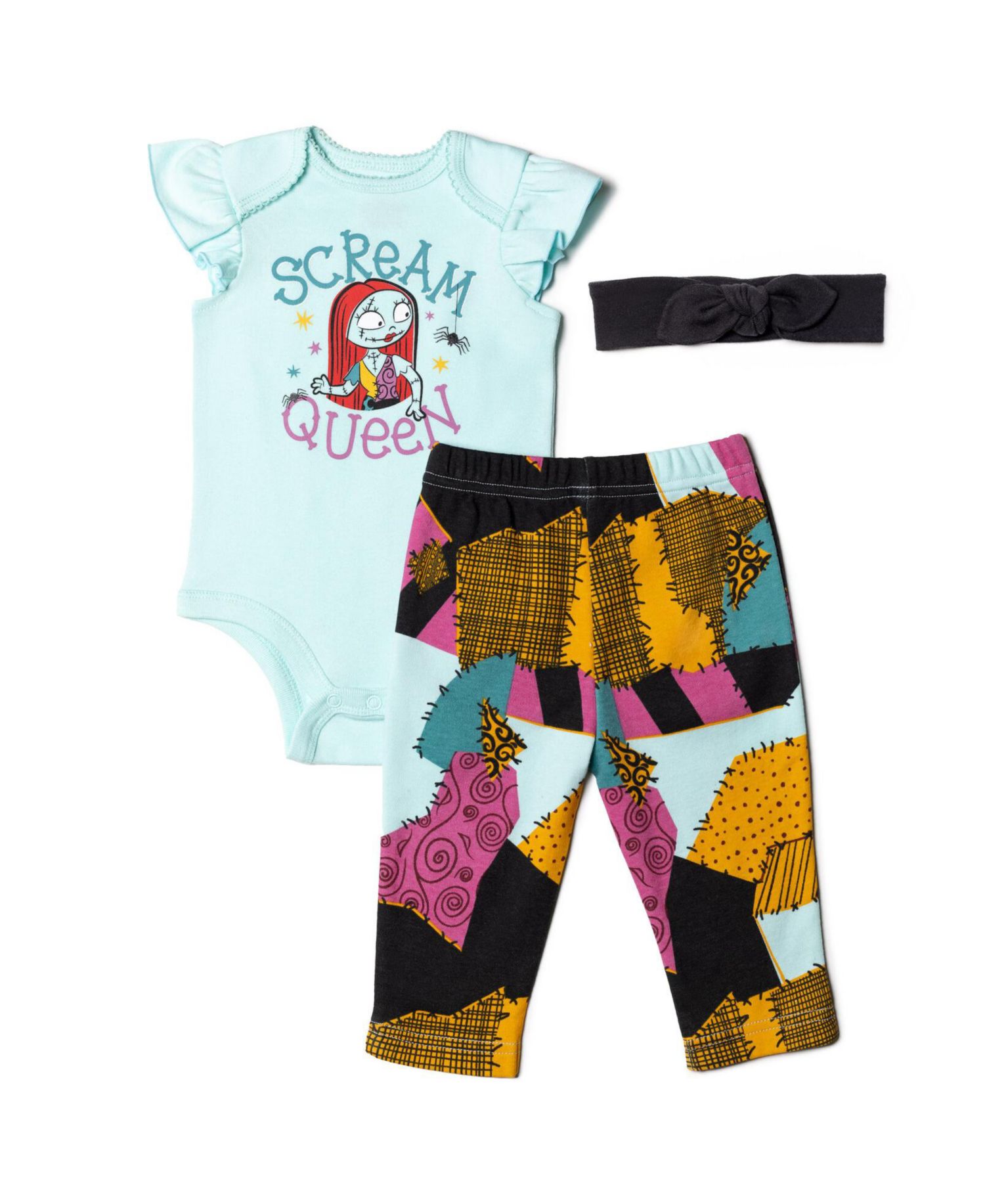 Baby Girls Bodysuit Pants and Headband 3 Piece Outfit Set