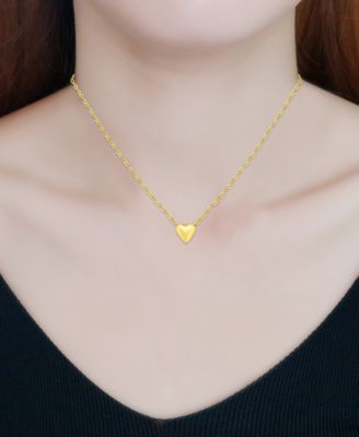 Heart Pendant Necklace, 16" + 2" extender in Sterling Silver or 18k Gold Over Sterling Silver, Exclusively at Macy's