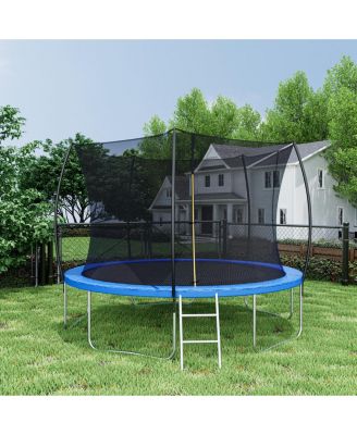 Streamdale 12FT Trampoline (Double-side color pad), Trampoline for Kids and Adults with Enclosure Net and Ladder,Curved fence pole