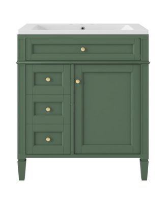 30" Modern Bathroom Vanity with Top Sink and Storage