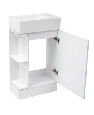 18.6" Bathroom Vanity with Sink, Bathroom Vanity Cabinet with Two-tier Shelf, Left or Right Orientation