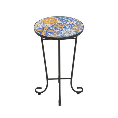 Streamdale Patio Side Table,Colorful+Black
