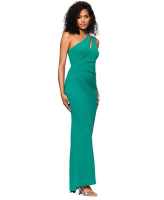 Women's Petite One-Shoulder Ruched Gown