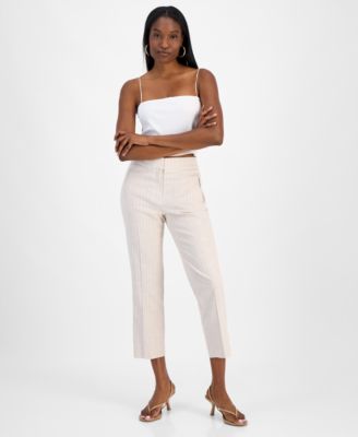 Bar III - Women's Striped Straight-Leg Pants