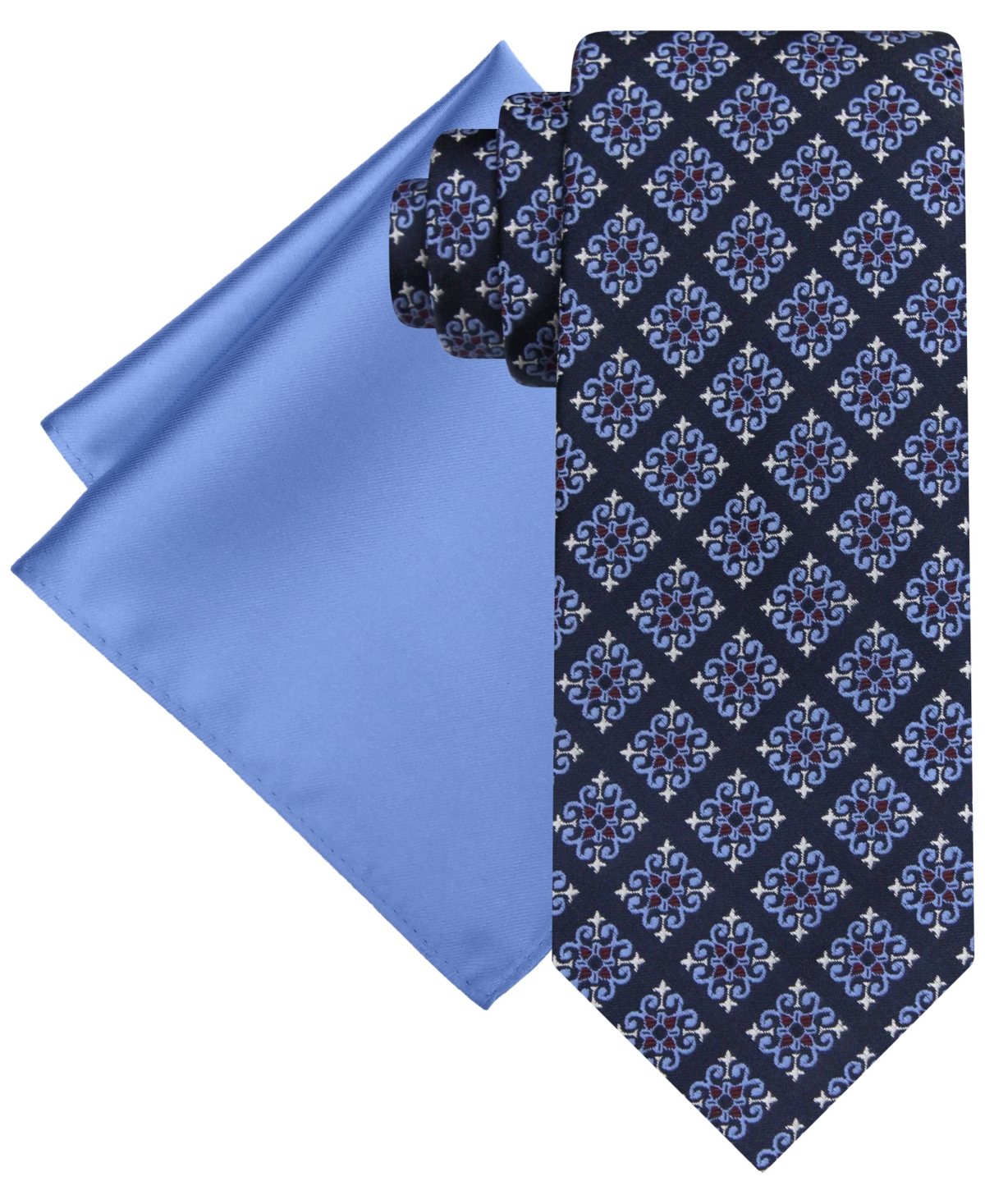 Men's Square Tie & Solid Pocket Square Set - Lilac
