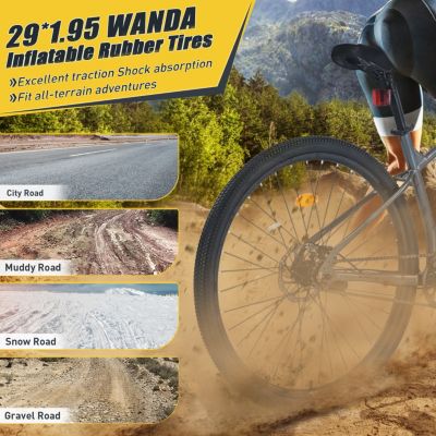 Streamdale 29 Inch Wheels Single Speed Mountain Bike, for Men Women Boys and Girls, Front Suspension, Steel Frame