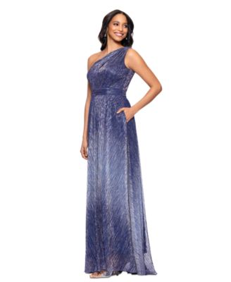 Women's Metallic Ombre One-Shoulder Gown