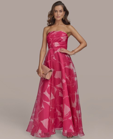 Женские платья Donna Karan New York Women's Printed Strapless Ball Gown