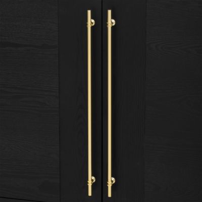 Streamdale Black Traditional Sideboard with Adjustable Shelves and Gold Handles