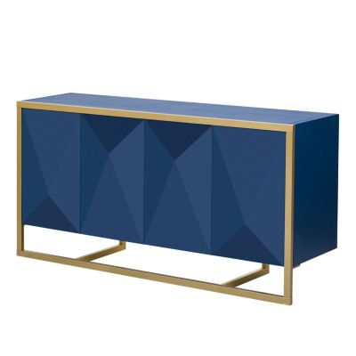 Modern Sideboard with Mahogany Veneer and Unique Metal Legs for Entryway, Living Room or Study