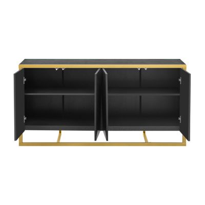 Mahogany Veneer Modern Sideboard with Unique Metal Legs,Suitable for Study,Entryway, Hallway, Living Room, Foyer