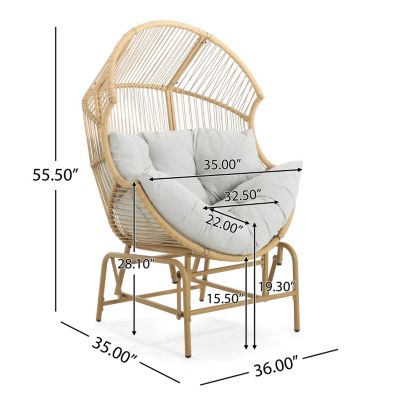 Streamdale Palos Outdoor Wicker Glider Chair - Light Brown