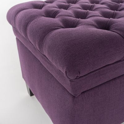 Juliana Fabric Storage Ottoman with Birch Legs