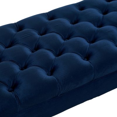 Velvet Bed Bench with Tufted Buttons, Upholstered Window/Entryway Bench