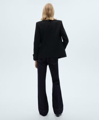 MANGO Women's Mandarin Collar And Jewel Buttons Jacket