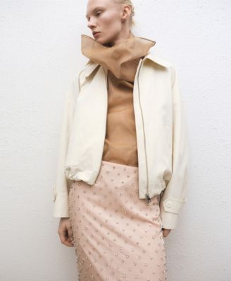 Women's Crystal Appliques Detail Midi Skirt