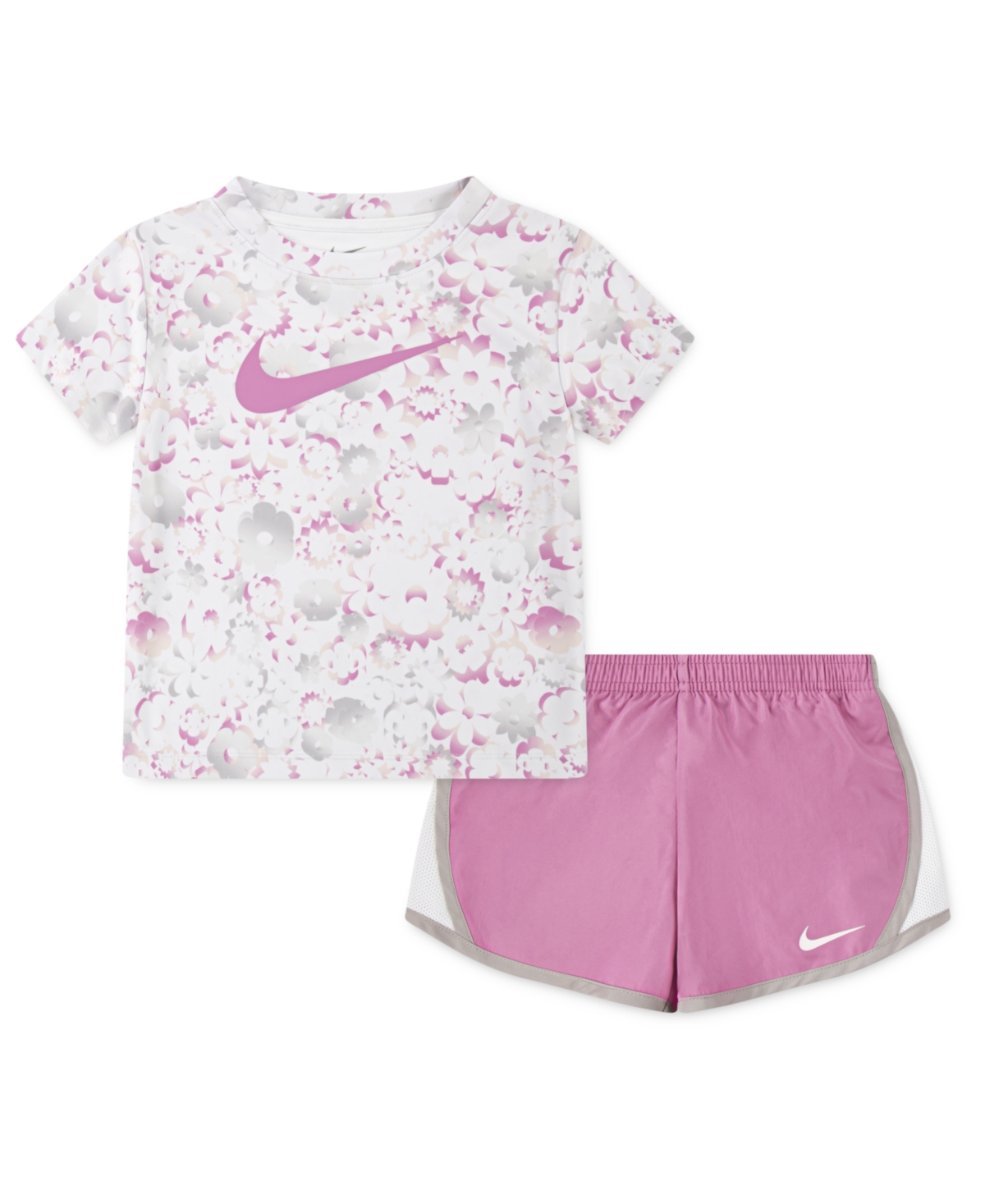 Nike Little Girls 2-piece Dri-fit T-shirt And Shorts Set In Magic Flamingo