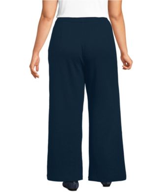 Women's Sport Knit High Rise Pleated Wide Leg Pants