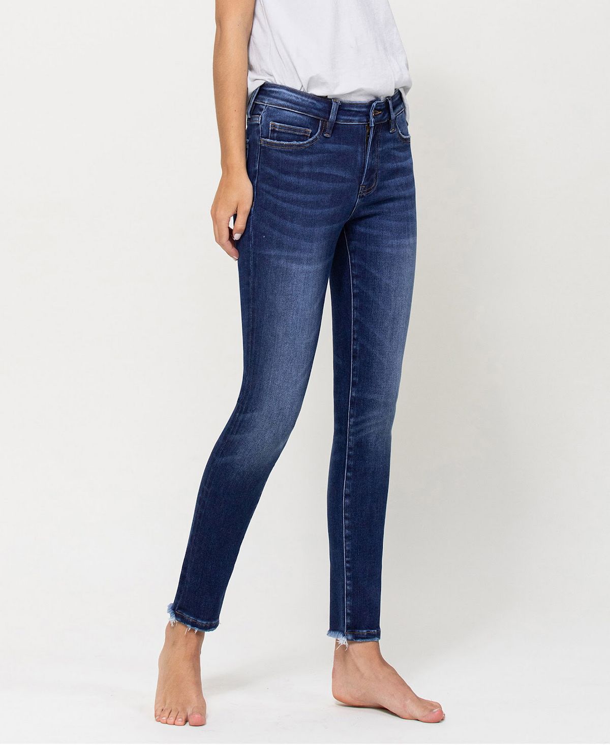 Vervet Women's Mid Rise Ankle Skinny Jeans view 2 — MAYCSS fashion products