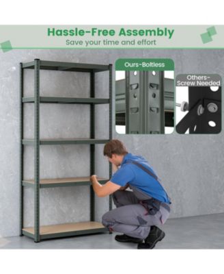 5-Tier Shelving Unit with 2000 LBS Capacity Heavy-Duty Storage Rack for Home & Garage