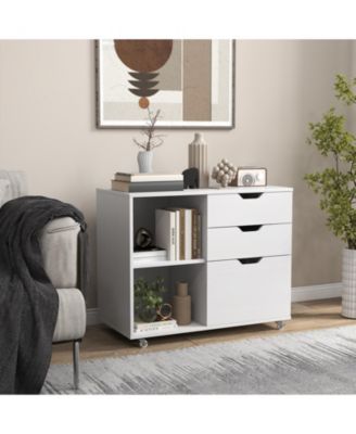 3-Drawer File Cabinet with Adjustable Shelf and Wheels for Letter