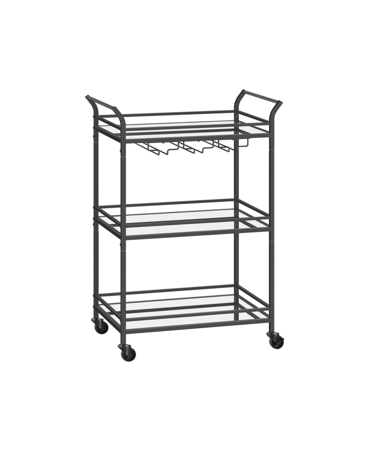 Bar Cart Home Bar Serving Cart for Stylish Entertaining and Storage - Black