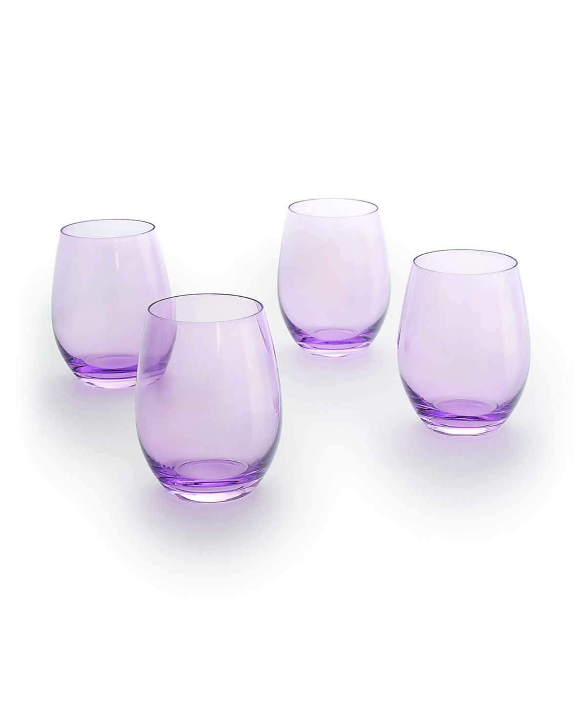 Godinger Set Of 4 Veneto Frost Stemless Wine Glasses In Lavender