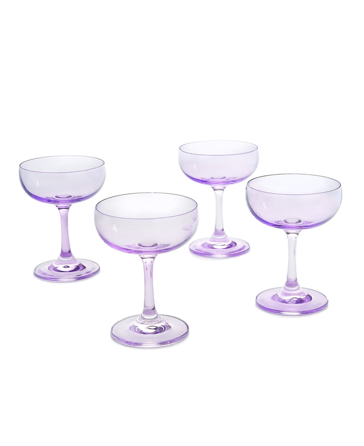 Godinger Veneto Champagne Coupe Glasses, Set Of 4 In Lavender