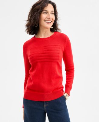 売れ筋商品|||スタイルアンドコー ニット&セーター アウター レディース Style &  Co Women's Cotton Crewneck Flag Sweater, Exclusively at Macy's Gumball Red Style & Co Style & Co Women's Cotton Crewneck Flag Sweater