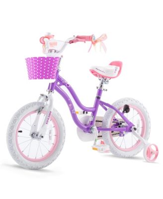 Stargirl 12" Kids Bicycle with Basket and Training Wheels, Purple