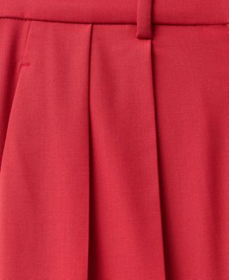 Women's Wide Leg Wool Blend Suit Trousers