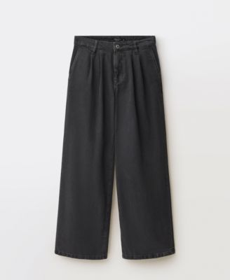 Women's Wide-Leg Pleated Jeans