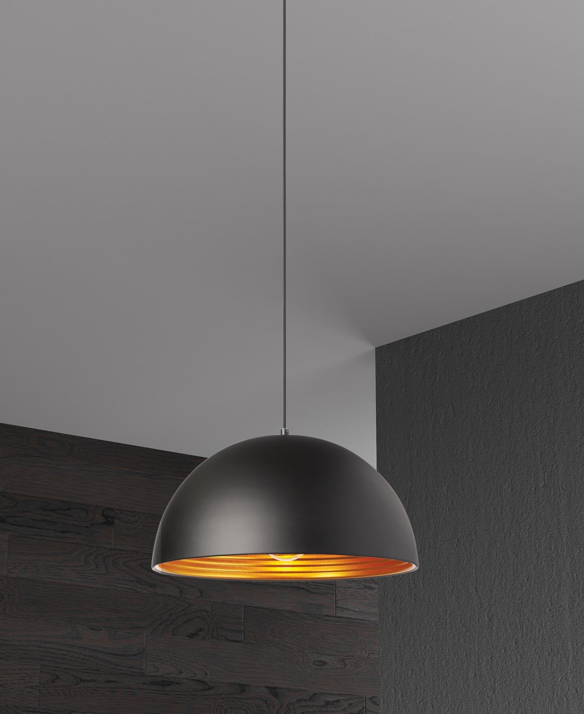 Dainolite 8" Metal Helsinki Led Pendant In Matte Black