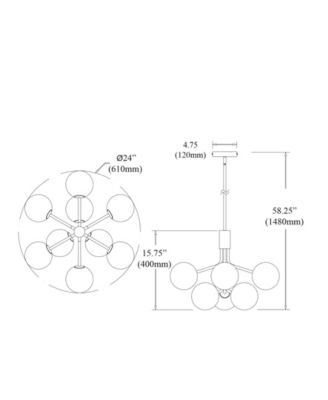 15.75" Metal Amanda 9 Light Chandelier