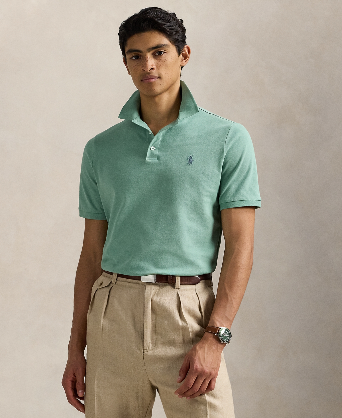 Polo Ralph Lauren Men's Classic-fit Stretch Mesh Polo Shirt In Faded Mint