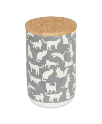 Ceramic Pet Treat Canister Cats Meow
