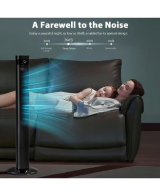 43 inch Tower Fan Portable Electric Oscillating Fan Quiet Remote Control Bladeless Floor Fan 3-Speed Wind Mode 12H Timer Bedroom Office