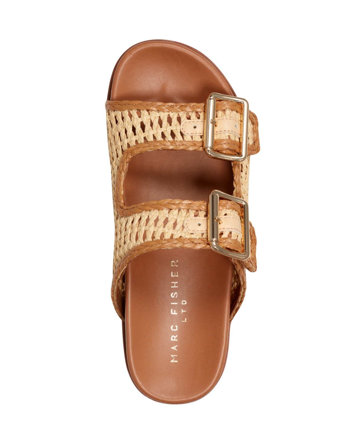 Marc Fisher Ltd Mylan Two-strap Sandal In Natural,brown