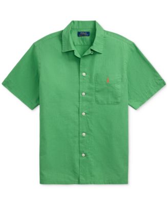 Men's Classic-Fit Linen-Cotton Camp Shirt