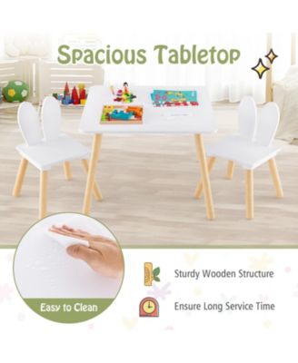 3 Pieces Kids Table and Chairs Set for Arts Crafts Snack Time