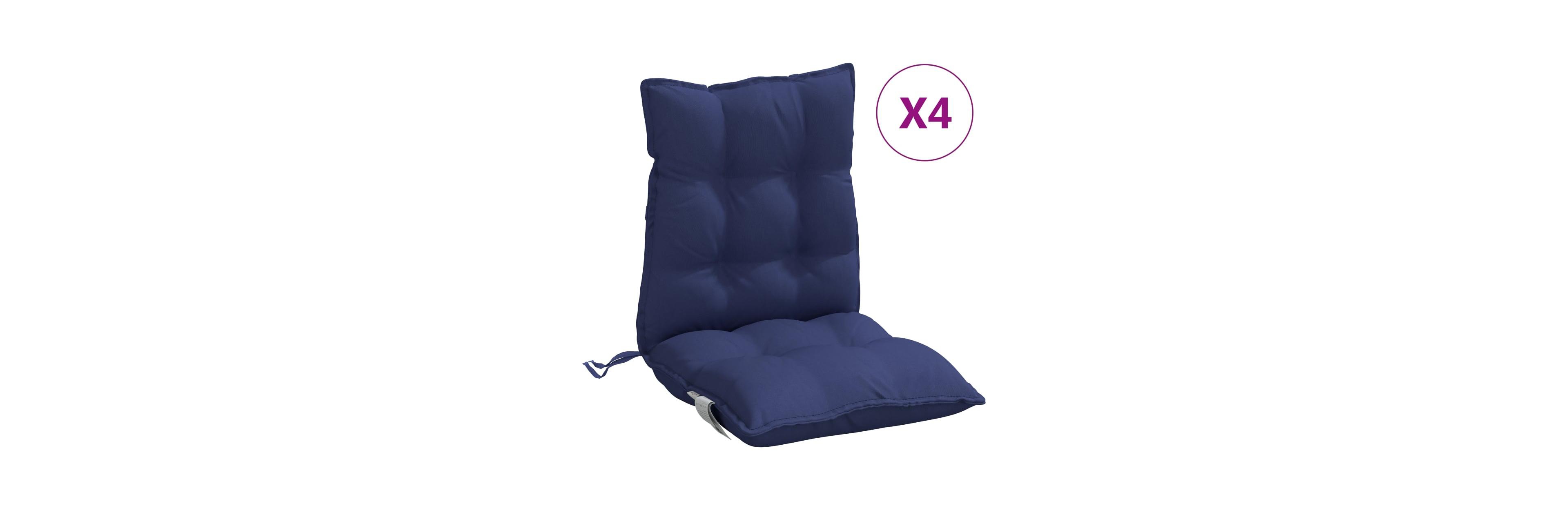 Lowback Chair Cushions 4 pcs Navy Blue Oxford Fabric