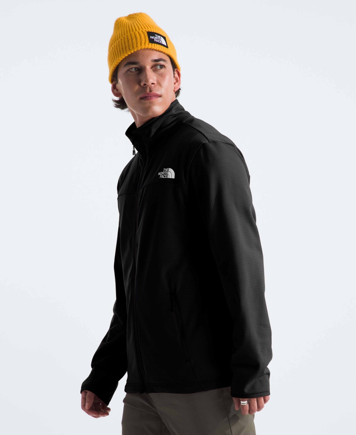 Shop The North Face Men's Cedar Trail Grid Fleece Full Zip Jacket In Black