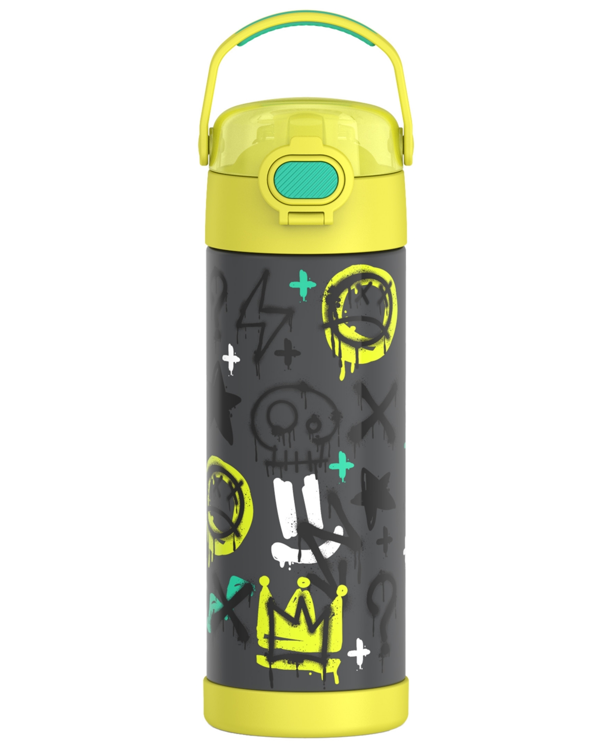 Thermos Funtainer 16 Oz. Water Bottle With Locking Lid In Graffiti Boy