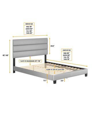 Piedmont Leatherette Upholstered Platform Bed Frame with Adjustable Headboard - No Box Spring Required