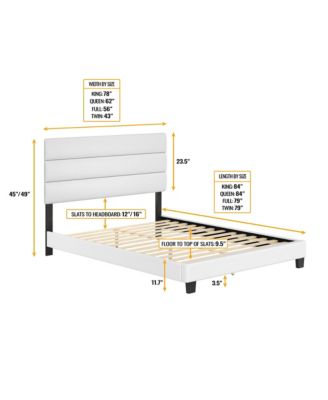 Piedmont Leatherette Upholstered Platform Bed Frame with Adjustable Headboard - No Box Spring Required
