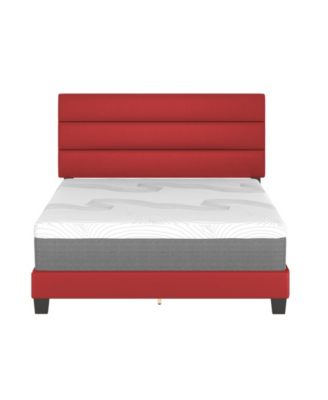 Piedmont Leatherette Upholstered Platform Bed Frame with Adjustable Headboard - No Box Spring Required